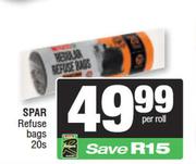 Spar Refuse Bags-20 Per Roll