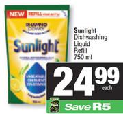 Sunlight Dishwashing Liquid Refill-750ml