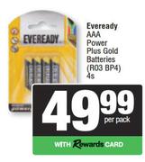 Everyday AAA Power Plus Gold Batteries R03 BP4-4s Per Pack