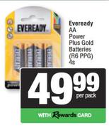 Everyday AA Power Plus Gold Batteries R6 PPG-4s Per Pack