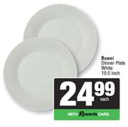 Bowei Dinner Plate White 10.5 Inch-Each