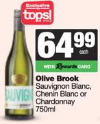 Olive Brook Sauvignon Blanc, Chenin Blanc Or Chardonnay-750ml Each