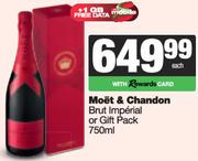 Moet & Chandon Brut Imperial or Gift Pack-750ml Each 