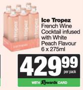 Ice Tropez French Wine Cocktail Infused With White Peach Flavour-6 x 275ml Per Pack