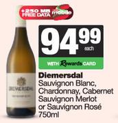Diemersdal Sauvignon Blanc, Chardonnay/Cabernet Sauvignon/merlot Or Sauvignon Rose-750ml Each