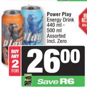 Power Play Energy Drink Assorted-For 2 x 440ml-500ml