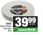 Spar Paper Plated 230mm-50 Per Pack