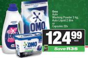 OMO Auto Washing Powder 3Kg, Auto Liquid 2Ltr Or Capsules 22s Pack-Each