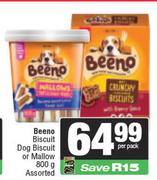 Beeno Biscuit Dog Biscuit Or Mallow Assorted-800gm Per Pack