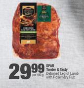 Spar Tender & Tasty Deboned Leg Of Lamb With Rosemary Rub-Per 100g