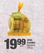 Spar Freshline Bananas-750g Each