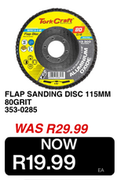 Tork Craft Flap Sanding Disc 115mm 80 Grit 353-0285