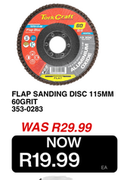 Tork Craft Flap Sanding Disc 115mm 60 Grit 353-0283