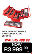 Tool Box Mechanics Cantilever 172 Pcs 353-2565