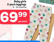 Baby Girls 2-Pack Leggings (0-24 Months)-Per Pack