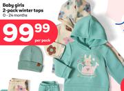 Baby Girls 2-Pack Winter Tops (0-24 Months)-Per Pack