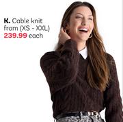 Cable Knit From (XS-XXL)-Each