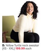 Yellow Turtle Neck Sweater (XS-XXL)-Each