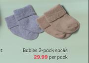 Babies 2 Pack Socks-Per Pack