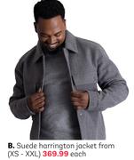 Suede Harrington Jacket From (XS-XXL)-Each