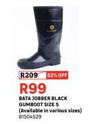Bata Jobber Black Gumboot Size 5 (available in various sizes)