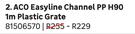ACO Easyline Channel PP H90 1m plastic Grate 81506570