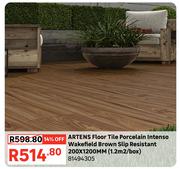 Artens Floor Tile Porcelain Intenso Wakefield Brown Slip Resistant 200 x 1200mm (1.2m2/box)