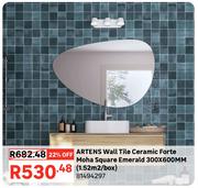 Artens Wall Tile Ceramic Forte Moha Square Emerald 300x600mm (1.52m2/box)