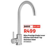 Bijou Prestige Single Lever Kitchen Sink Mixer Tap Stainless Steel