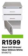 Base Unit 2 Drawer 1 Door 600mm White 81496772