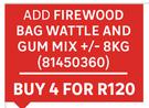 Firewood Bag Wattle And Gum Mix +/-8Kg 81450360-For 4