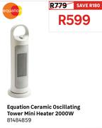 Equation 2000W Ceramic Oscillating Tower Mini Heater 81484859