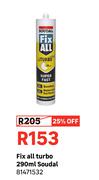 Fix All Turbo 290ml SOUDAL