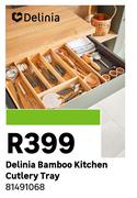 Delinia Bamboo Kitchen Cutlery Tray 81491068