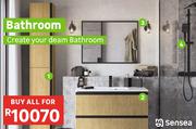Sensea Coloumn Striated 30cm/Wall Hung Cabinet/Mirror With Frame/Shower Column With Mixer-For All