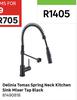 Delinia Tomas Spring Neck Kitchen Sink Mixer Tap Black 81490818