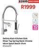 Delinia Alain Kitchen Sink Mixer Tap Spring Neck Chrome 46cm Spout Reach 31cm 81444251