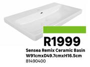 Sensea Remix Ceramic Basin W91cm x D49.7cm x H16.5cm 81490400