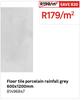 Floor Tile Porcelain Rainfall Grey 600 x 1200mm 81496847-Per Sqm