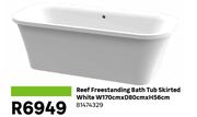 Reef Freestanding Bath Tub Skirted White W170cm X D80cm X H56cm 81474329