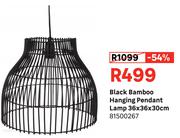 Black Bamboo Hanging Pendant Lamp 36 x 36 x 30cm 81500267