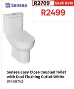 Sensea Easy Close Coupled Toilet With Dual Flushing Outlet White 81488743
