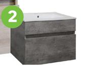 Compact Wall Hung Bathroom Cabinet Grey 61 x 40 x 46cm 81482497