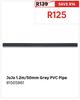 JoJo 1.2m/50mm Grey PVC Pipe 81505861