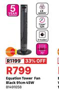 Equation Tower Fan Black 91cm 45W  81491058