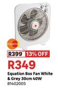 Equation Box Fan White & Grey 30cm 40W 81402005