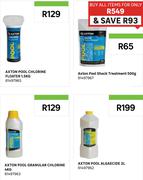 Axton Pool Chlorine Floater 1.5Kg/Pool Treatment 500g/Pool Chlorine 4Kg/Pool Algaecide 2L-For All