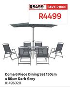 Doma 6 Piece Dining Set 150cm x 80cm Dark Grey 81496320