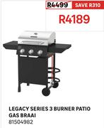 Legacy Series 3 Burner Patio Gas Braai 81504982