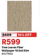Tree Leaves Fiber Wallpaper 10.5 X 0.53m 81477855